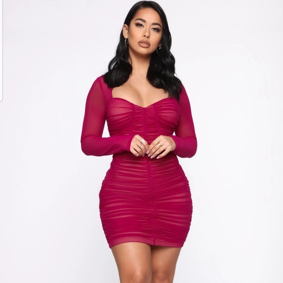 NWT Fashinova Simply Satisfying Ruched Mini Dress - Picture 1 of 12